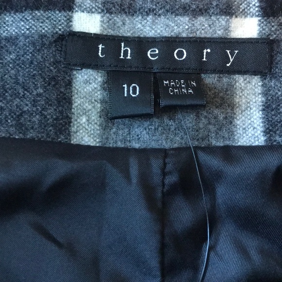 Black, Grey, and White Theory Plaid Shorts - Picture 2 of 3